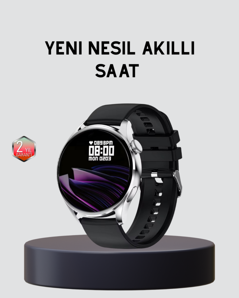 GPS’li Akıllı Saat 500 mAh Batarya Sesli Arama Bildirim Nabız Ölçer Spor Takipli