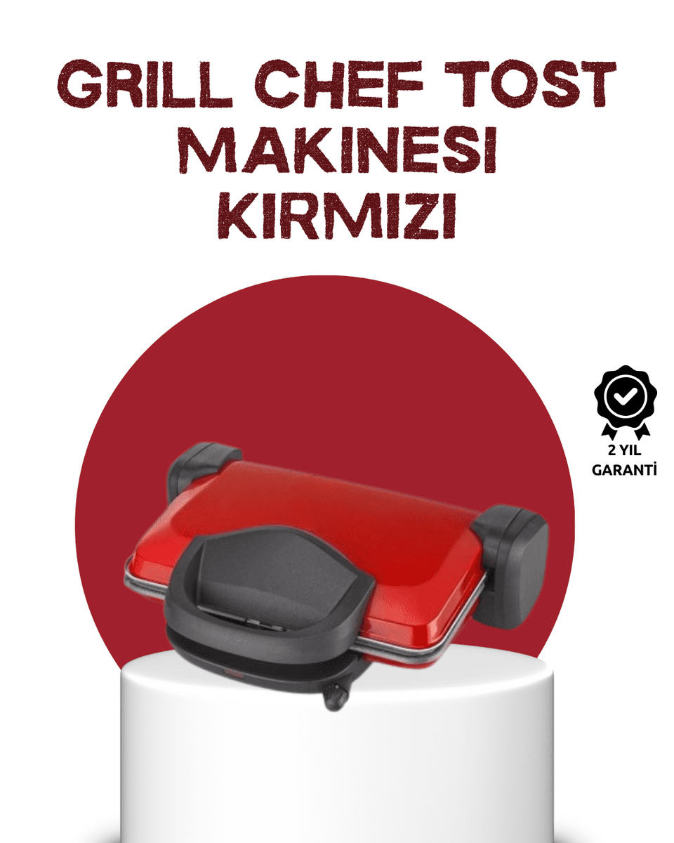 2000 Watt Tost Makinesi 6 Dilim Kapasiteli Döküm Plakalı Üç Kademeli Isı Ayarlı