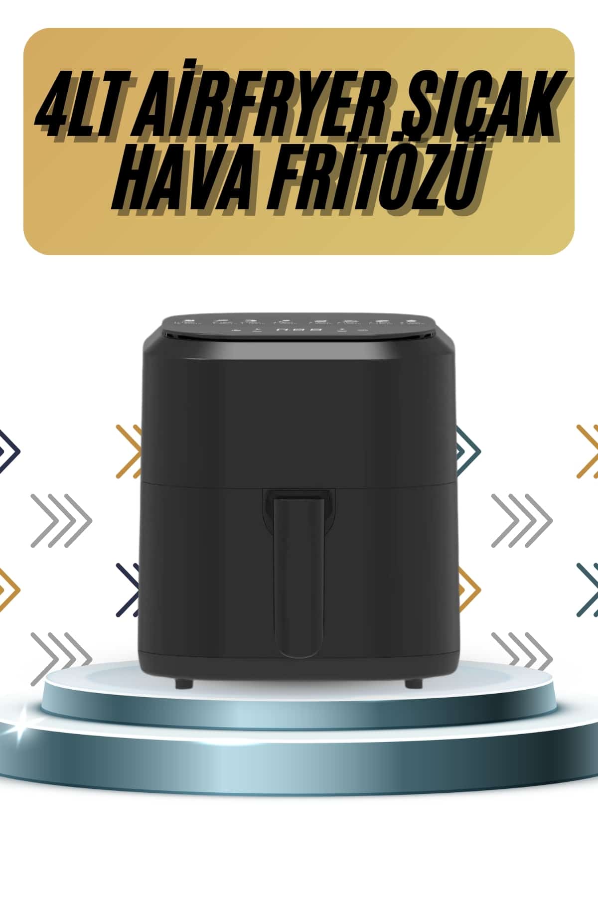 4L Airfryer Hazneli Hava Fritözü Yağsız Fritöz Taşınabilir Fırın İşlevi Gören Pratik
