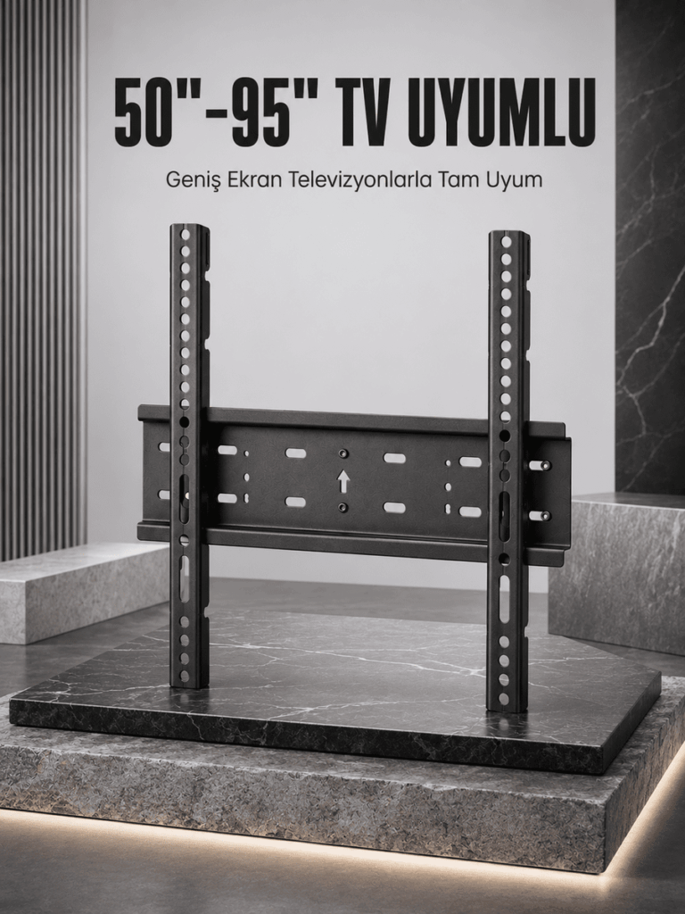 TV Duvar Askı Aparatı 50-95 İnç Uyumlu Güvenli Sabit Montaj