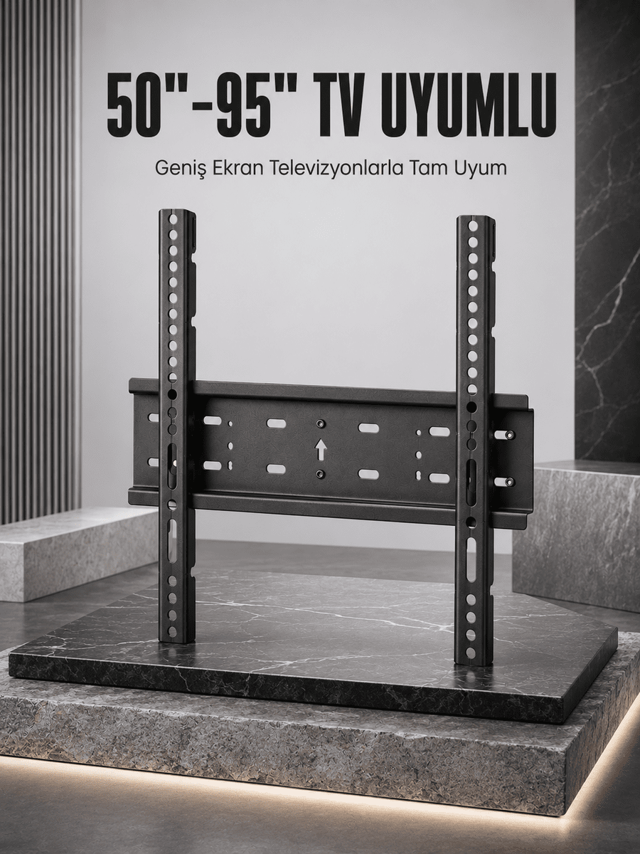 TV Duvar Askı Aparatı 50-95 İnç Uyumlu Güvenli Sabit Montaj