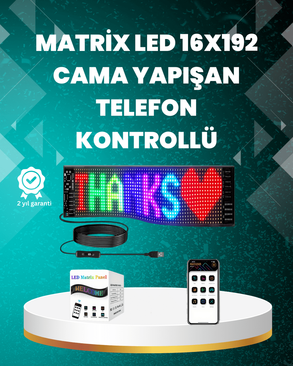 USB ile Çalışan Renkli Esnek LED Panel Işıklı Led Kayan Yazı Özellikli