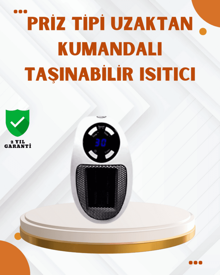 Priz Tipi Mini Isıtıcı LED Ekran Ayarlı Sıcaklık Zamanlayıcı