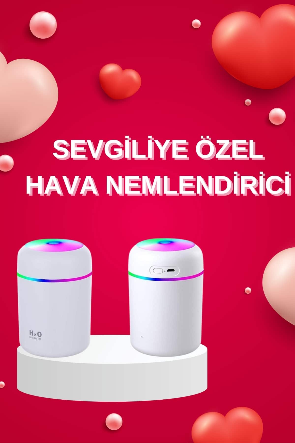 Sevgiliye Hediye Led Işıklı Hava Nemlendirici USB Şarjlı Sevgiliye Özel