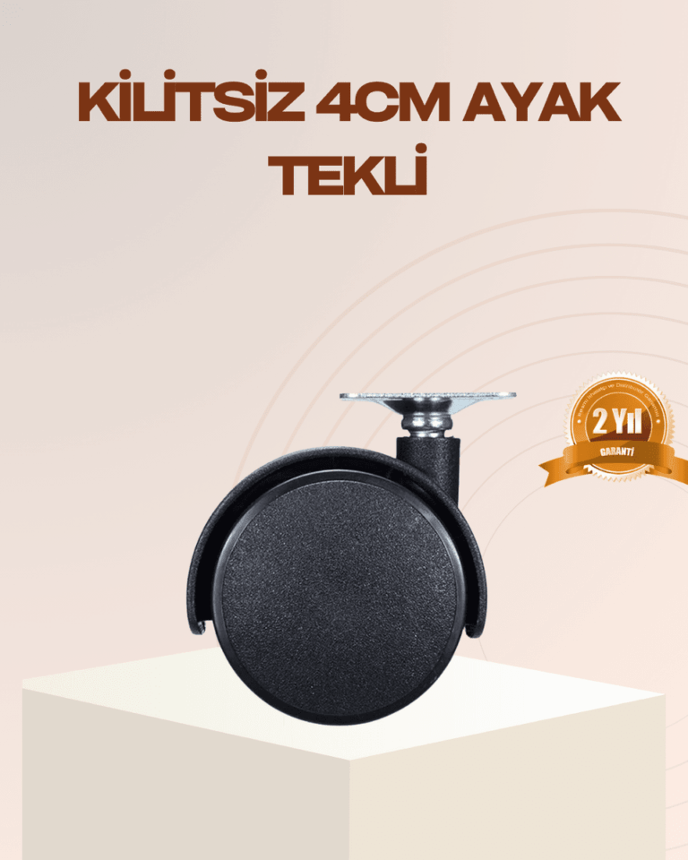 4 cm Kilitsiz Mobilya Ayağı Tekli Kolay Dönen Masa ve Sehpa Ayağı