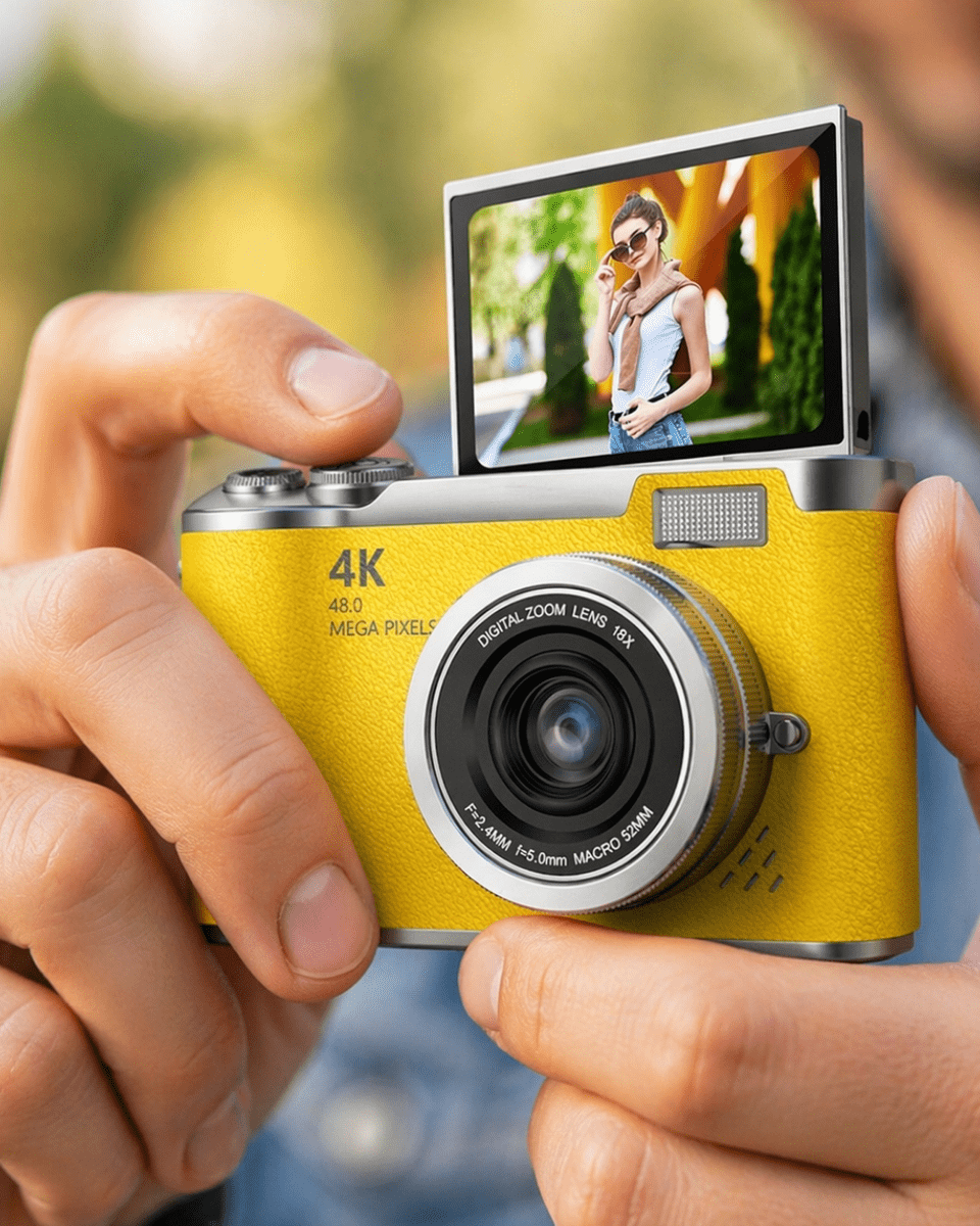 Yüksek Çözünürlüklü 48 MP Kamera 4K Video Çekim Selfie Vlog Fotoğraf Makinesi