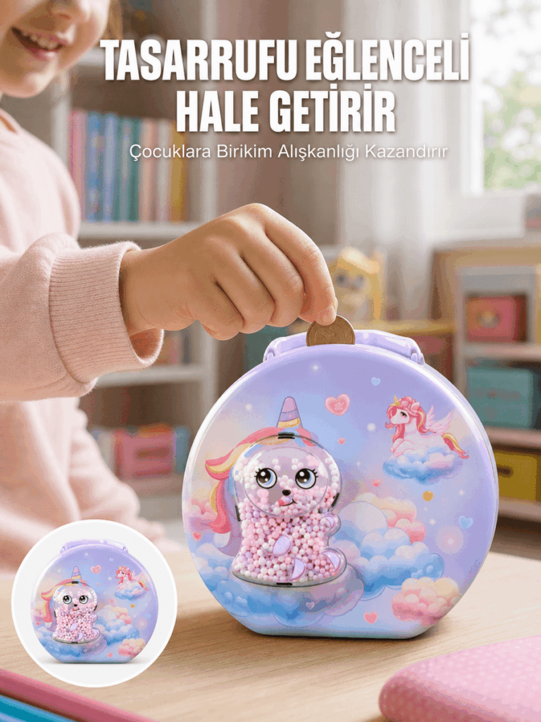 Metal Çocuk Para Kasası Ayarlanabilir Şifreli Kilitli