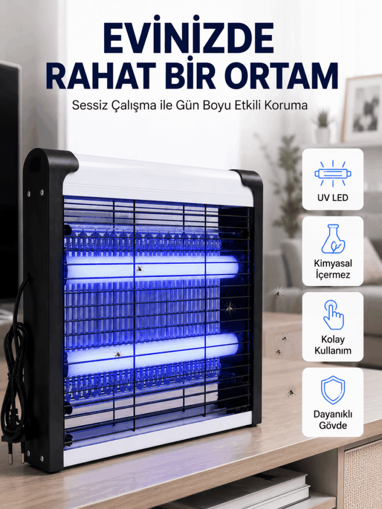 Ev, Ofis ve İş Yerleri İçin Sessiz UV LED Sinek Yakalama Cihazı