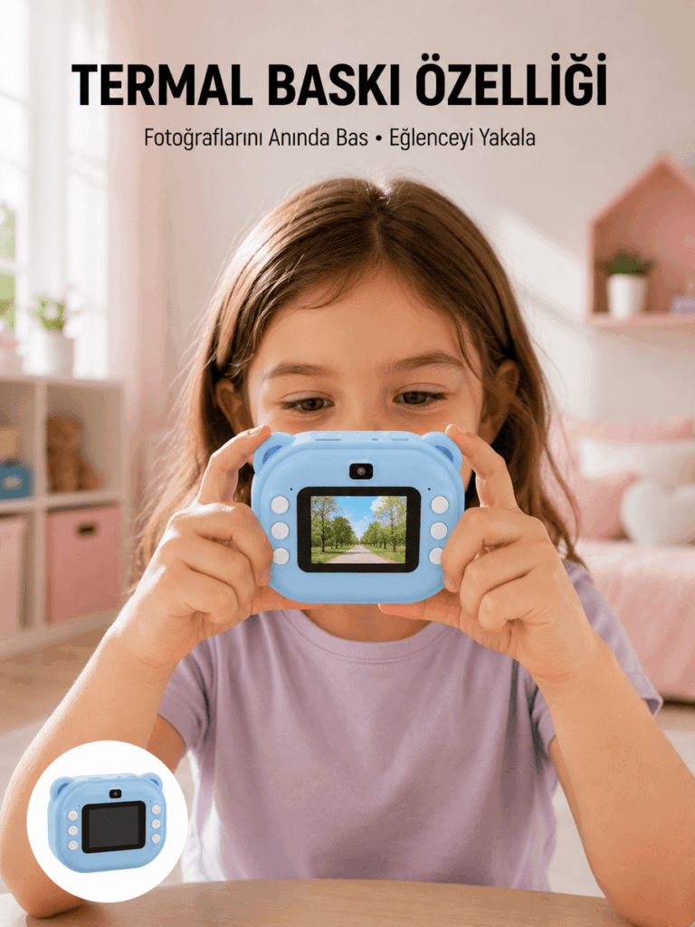 24MP HD Şipşak Kamera – Termal Baskılı, Çift Lensli HD