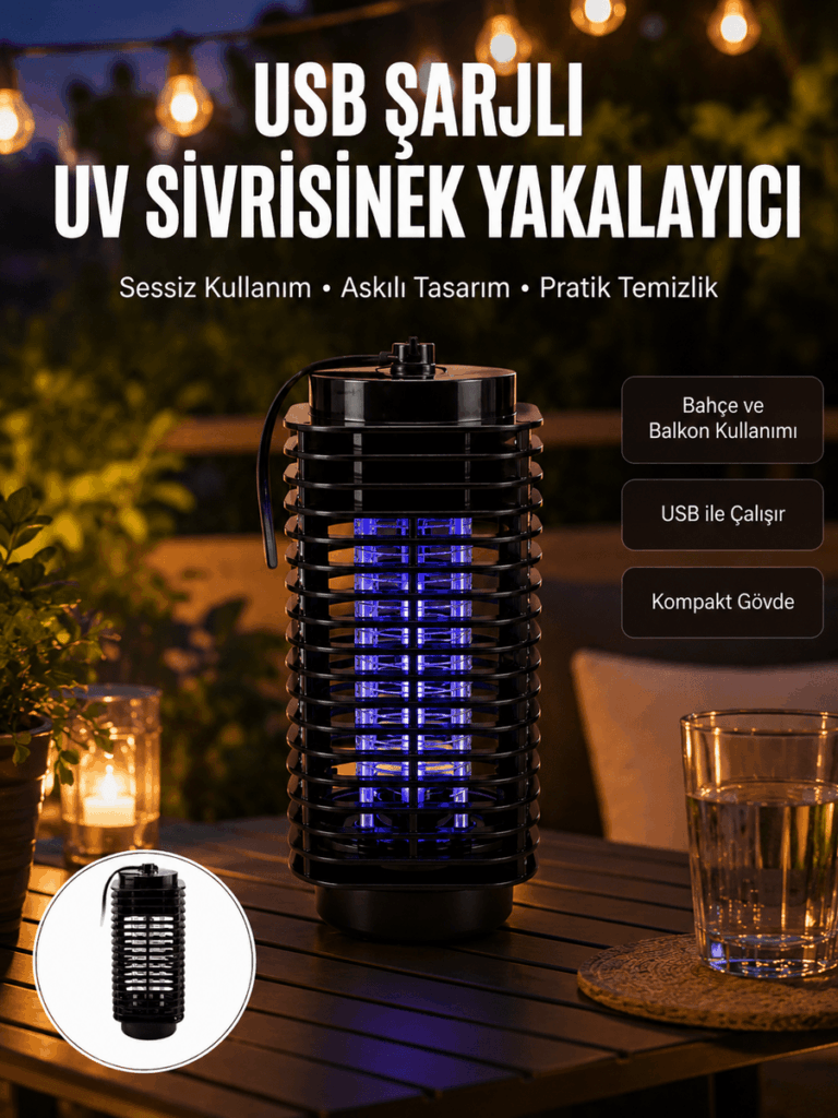 Çevre Dostu Elektrikli Sivrisinek Öldürücü Lamba – 50m² Etki Alanı