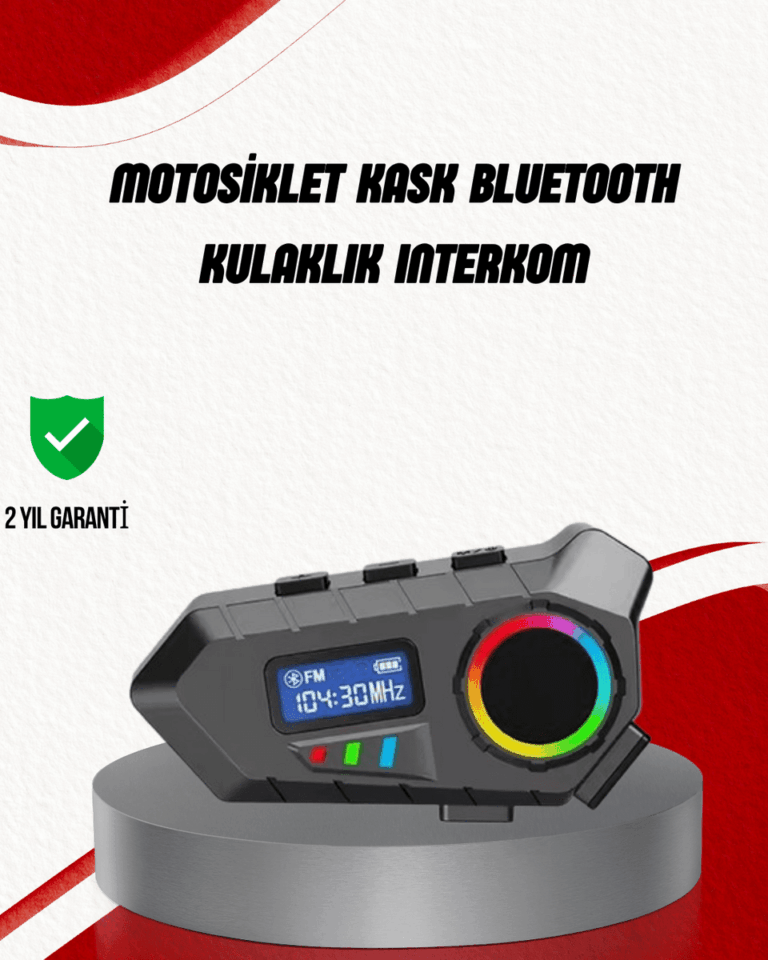 Suya Dayanıklı Bluetooth  İnterkom 5.4 Hoparlör 500mAh Batarya ve FM Radyo Özellikli