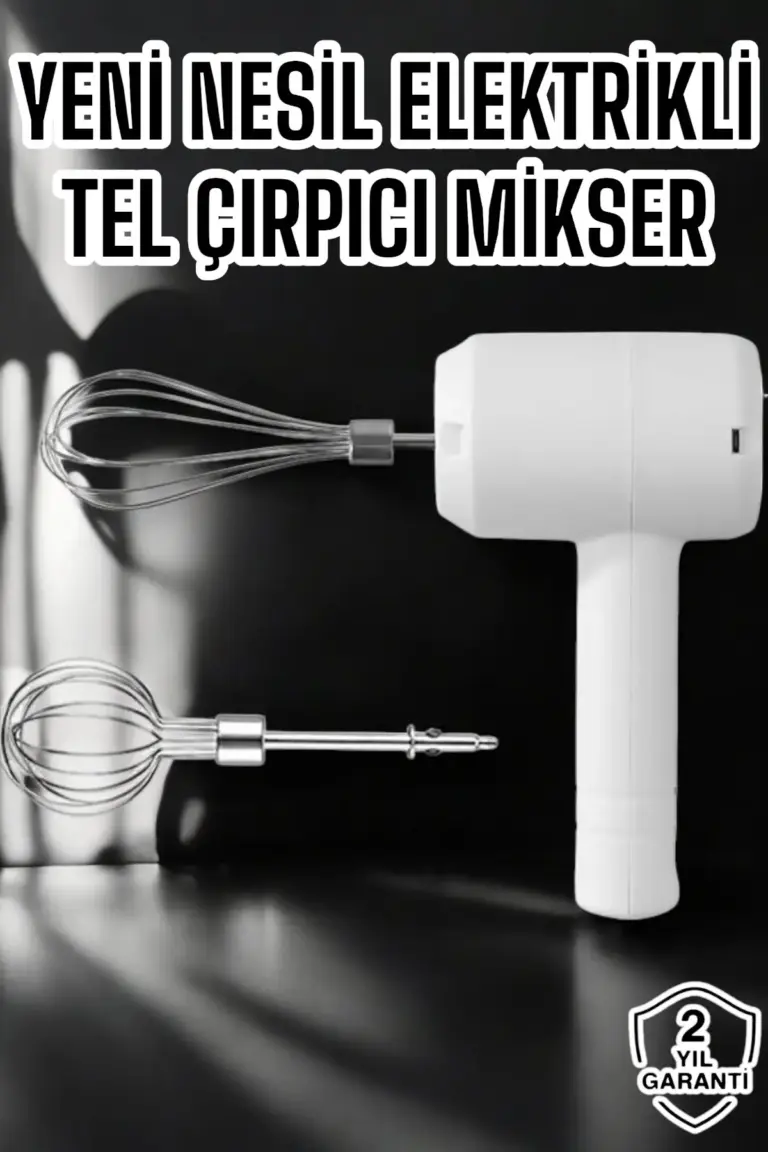 Mikser Çırpıcı Şarjlı Mini Taşınabilir Beyaz Tel Çırpıcı Paslanmaz Çelik