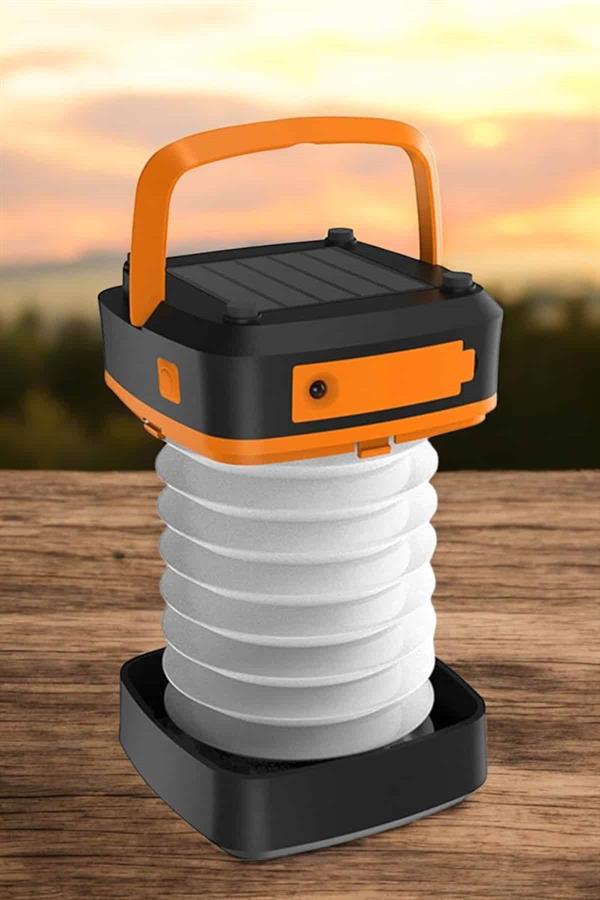Güneş Enerjili Led Lamba Kamp Lambası Katlanabilir Lamba USB Şarjlı