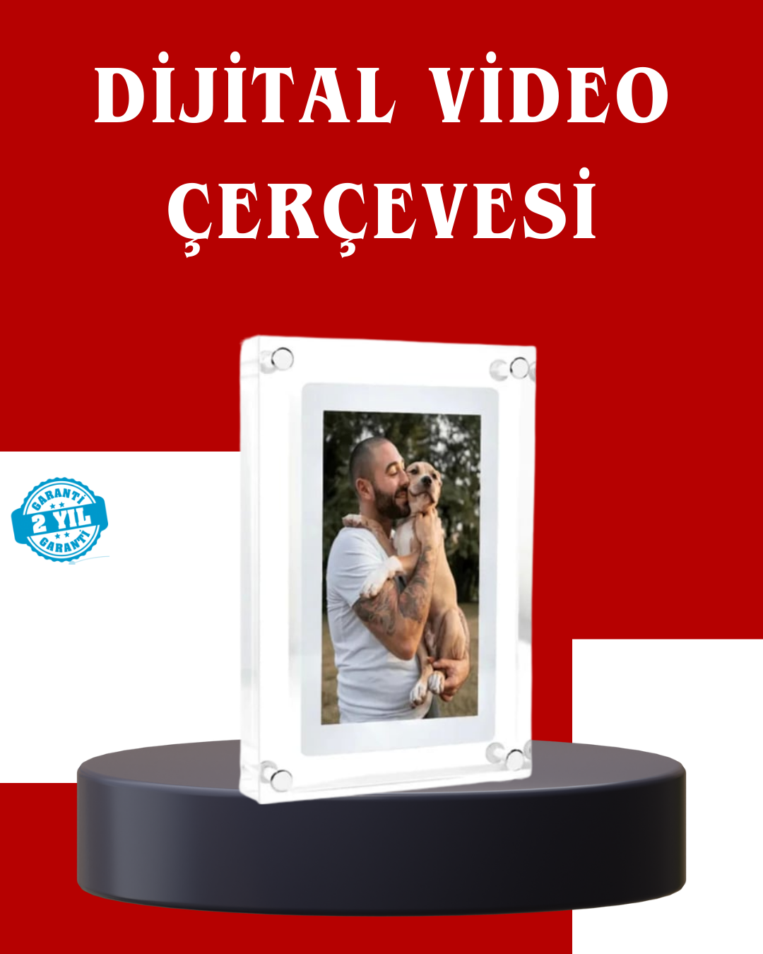 Çift Stereo Hoparlörlü 7 İnç Dijital Fotoğraf Çerçevesi – Zengin Ses Deneyimi