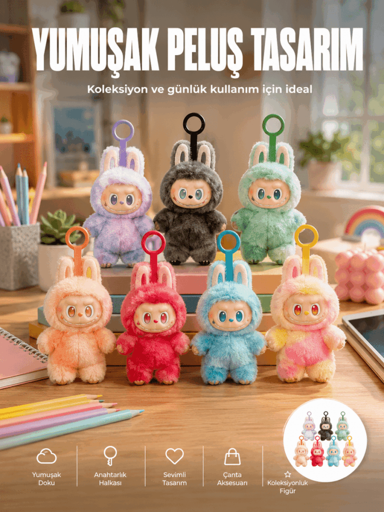 Dekoratif Labubu Peluş Figür Oyuncak Yeni Seri