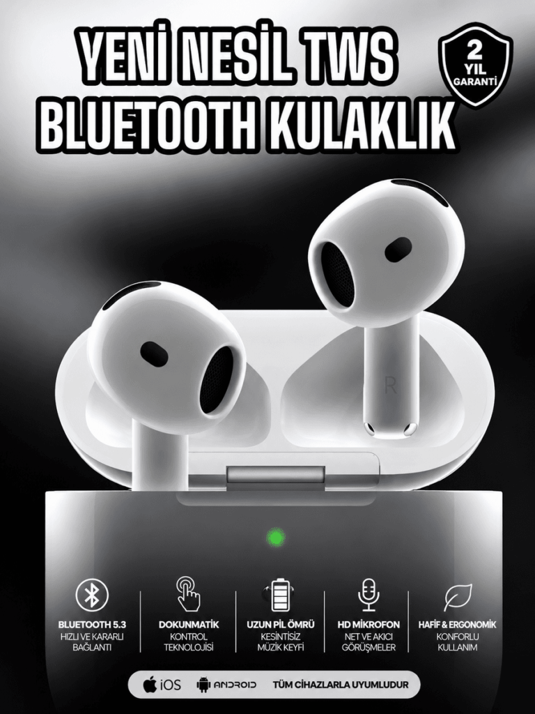 Kablosuz Bluetooth Kulaklık TWS ANC Özelliği Yüksek Ses Kaliteli