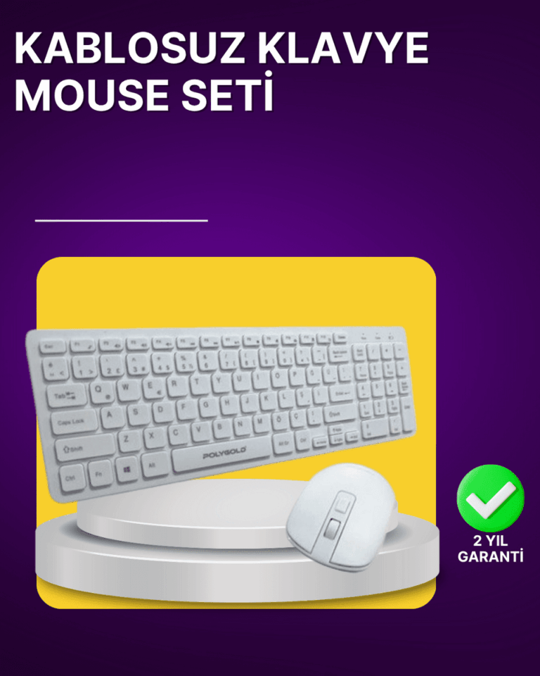 Kablosuz Klavye ve Mouse Seti - Ergonomik Tasarım, Sessiz Kullanım, Geniş Uyumluluk