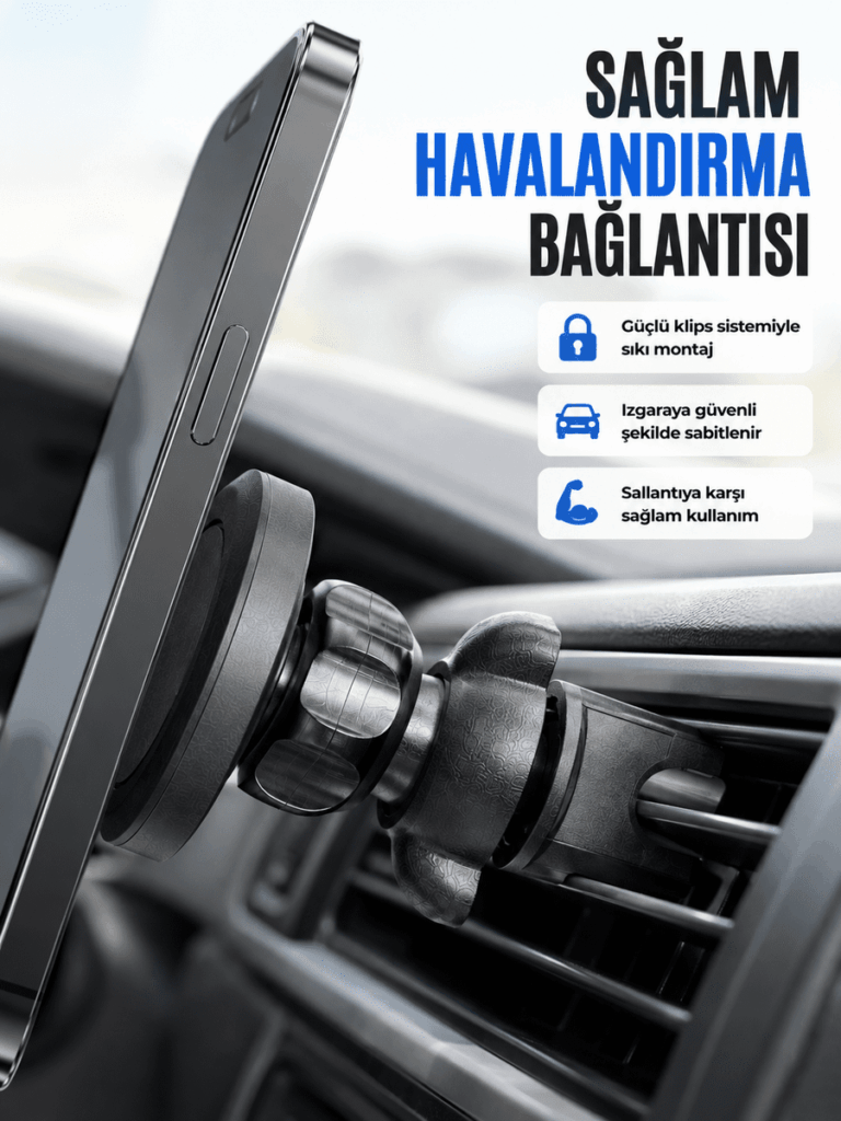Araç Havalandırma Izgarası İçin Mıknatıslı Telefon Tutucu Stand