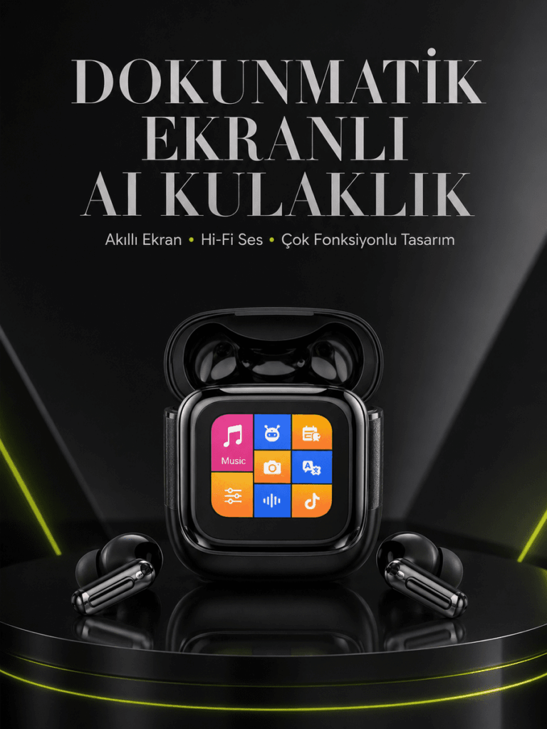 Yeni Nesil AI Bluetooth Kulaklık Akıllı Dokunmatik Ekranlı