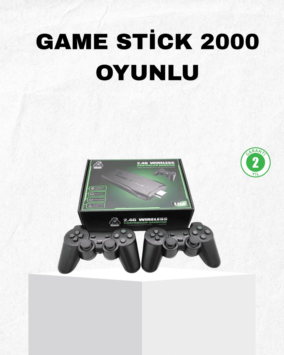 4K Destekli Kablosuz Retro Atari Oyun Konsolu – 20000 Oyun, 2 Kolu