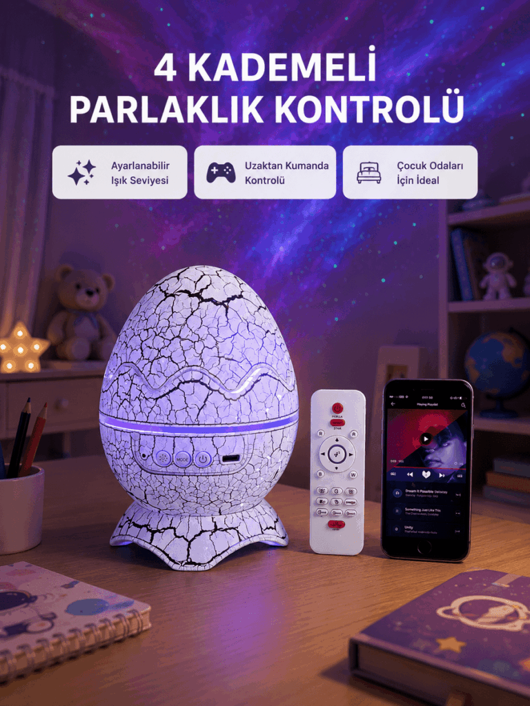 Galaksi Efektli Dinozor Yumurta Projektör – Yüksek Çözünürlüklü