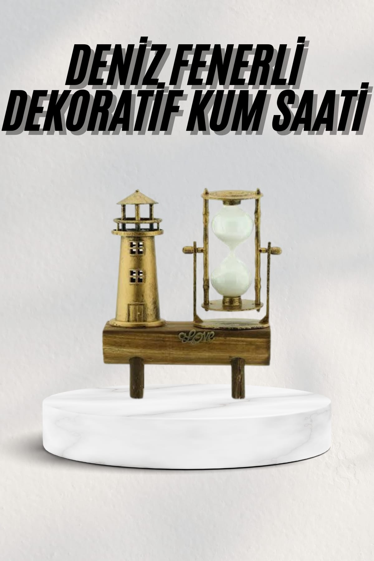 Hediyelik Kum Saati Retro Dekoratif Deniz Feneri Kum Saati