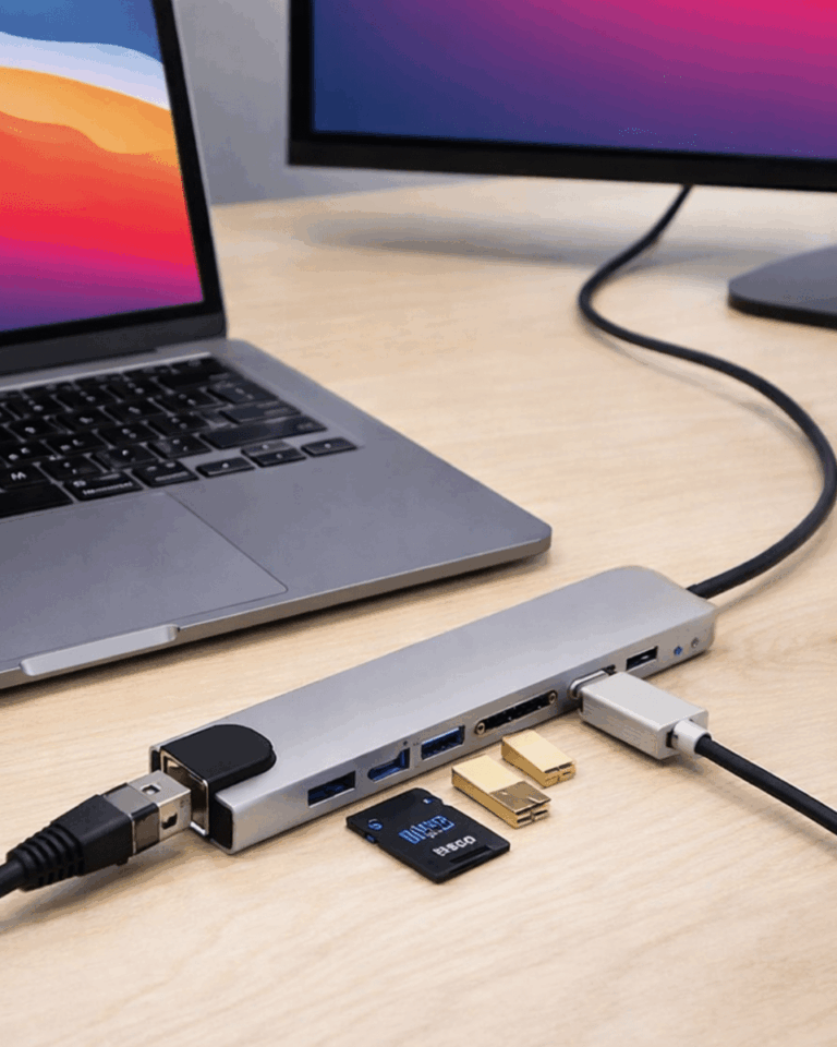 8 Port Type C Hub USB HDMI RJ45 SD TF Kart Okuyucu Çoklayıcı