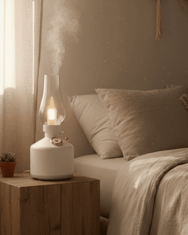 Vintage Dekoratif Gaz Lambası Görünümlü Aromaterapi Difüzör 1200 mAh USB Şarjlı