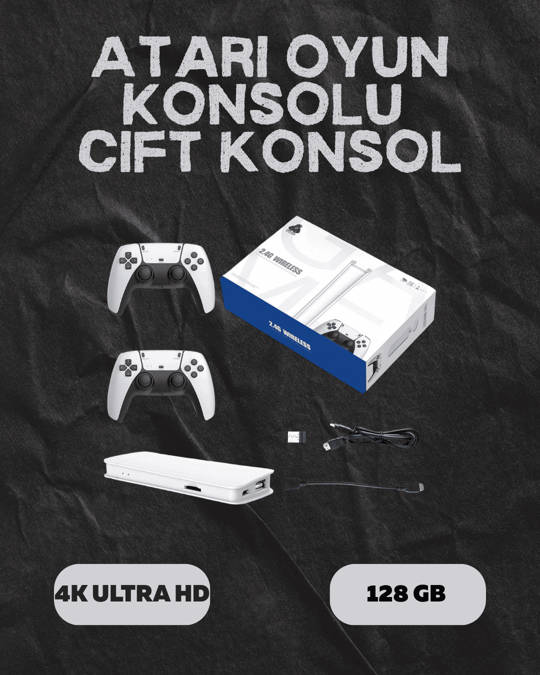 M15 Retro Konsol – 20.000 Oyunlu, Çift Gamepadli, 4K HDMI