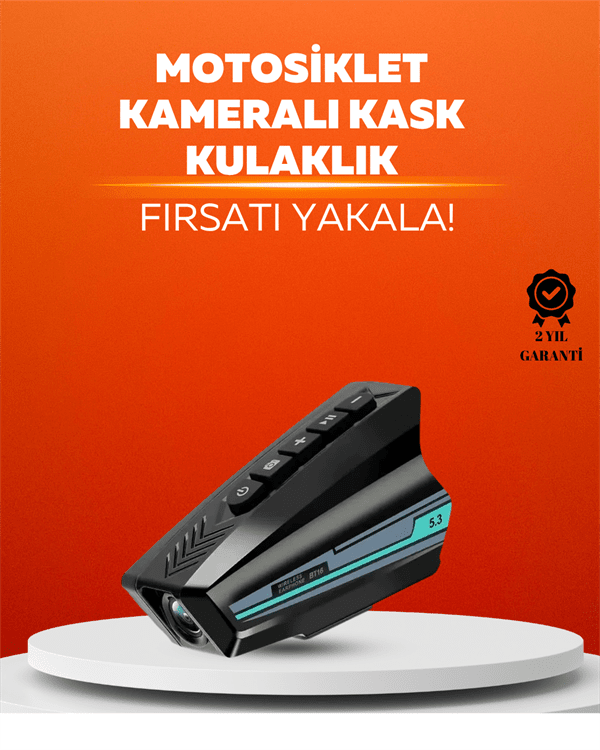 BT16 Akıllı Kask Kamerası – 1080P HD, Bluetooth 5.3, IP65 Su Geçirmez
