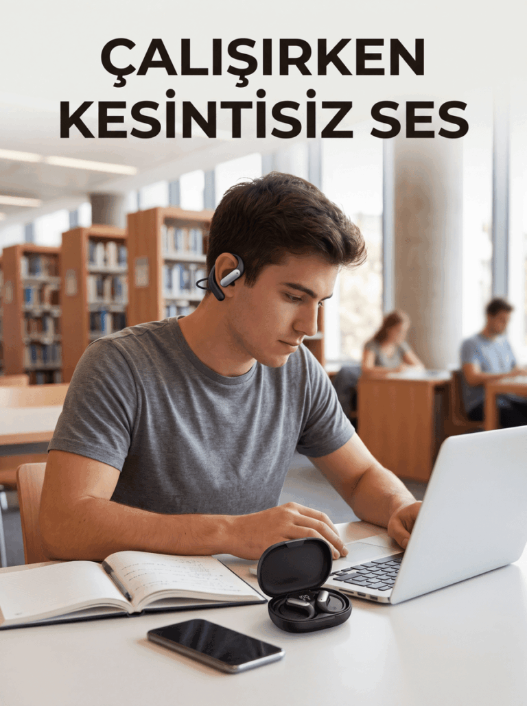 Kablosuz Spor Kulaklığı Kulak Kancalı Bluetooth Kulaklık Şarj Kutulu