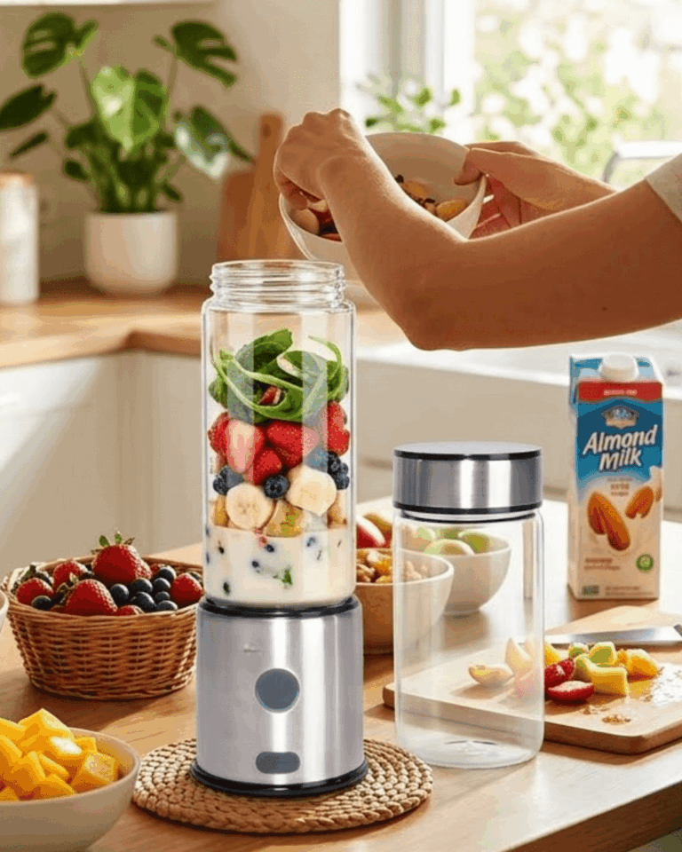 Taşınabilir Cam Blender 450 ml 350 ml Çift Hazneli Smoothie Blender