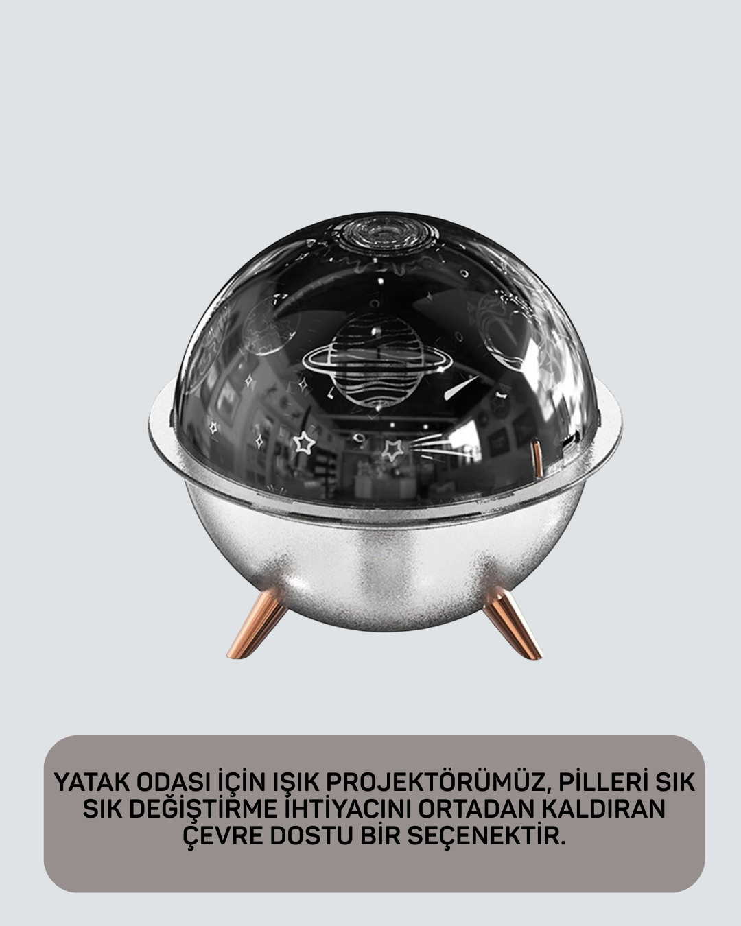 Uzay Temalı Projeksiyonlu Nemlendirici USB Güçlü Gece Lambası