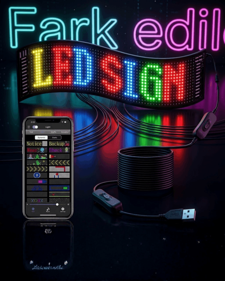 RGB LED Matrix Panel 60 cm 16x96 Piksel Kayan Yazı ve Animasyon Destekli