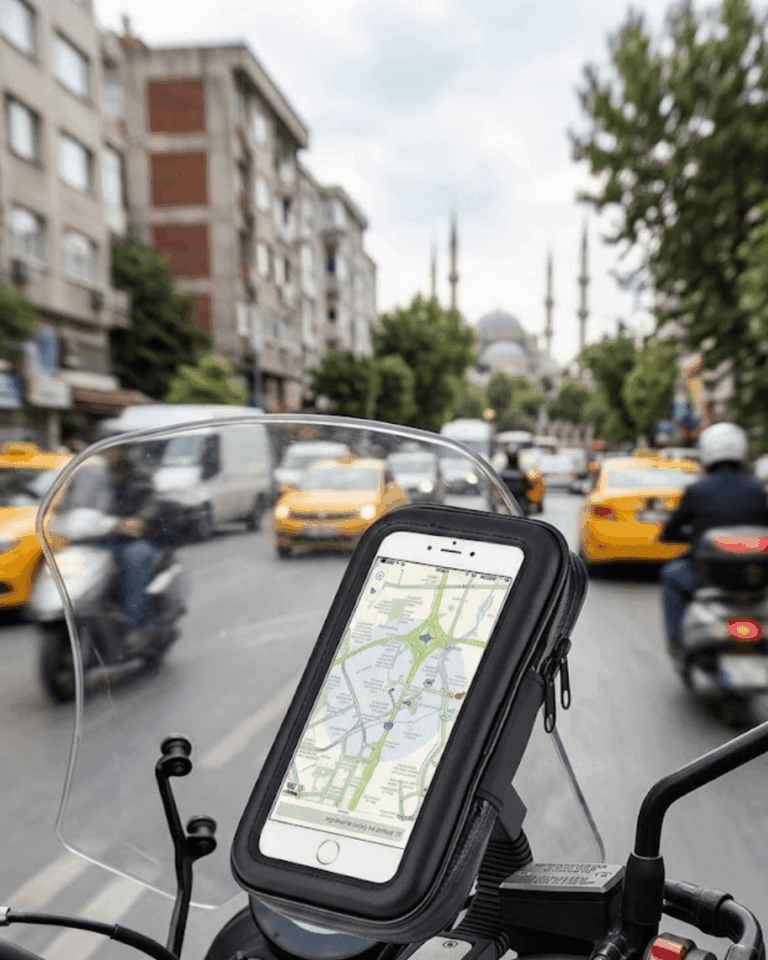 Su Geçirmez Motosiklet Telefon Tutucu Evrensel Gidon Montaj Navigasyon Standı