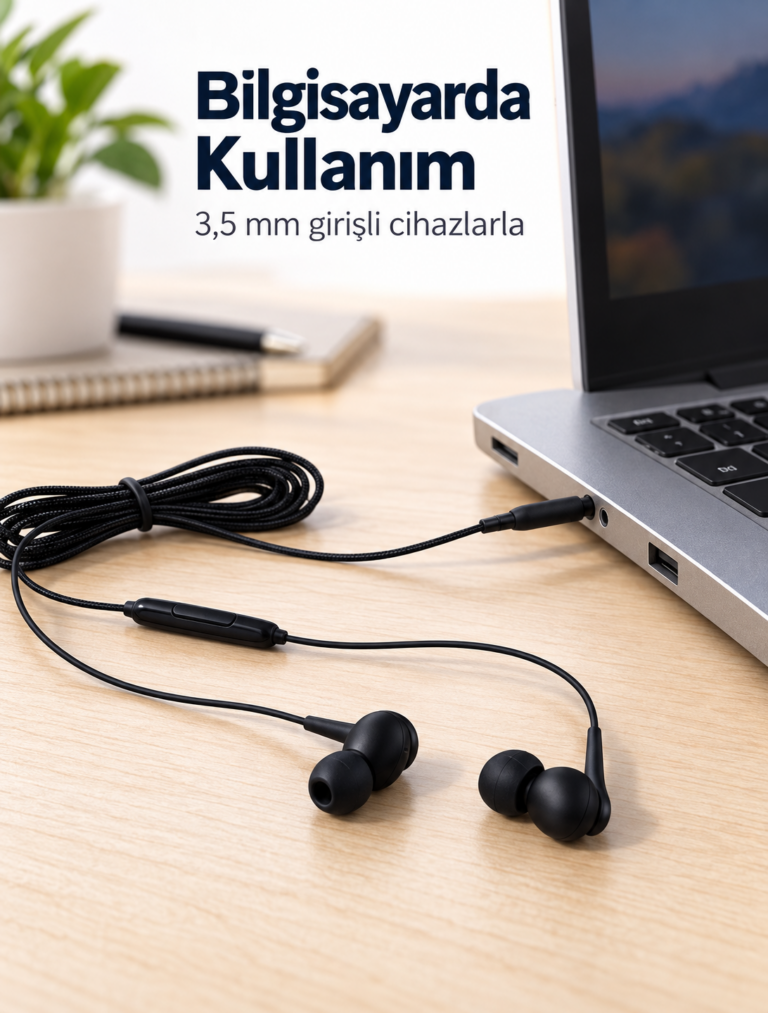 Günlük Kullanıma Uygun Silikon Uçlu Kablolu Kulaklık