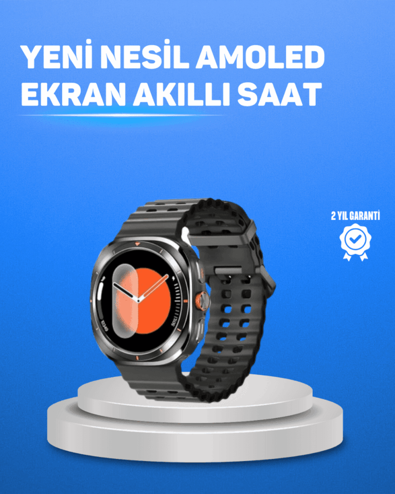 Değiştirilebilir Kordonlu Akıllı Saat IPS Ekran ve Bildirim Desteği