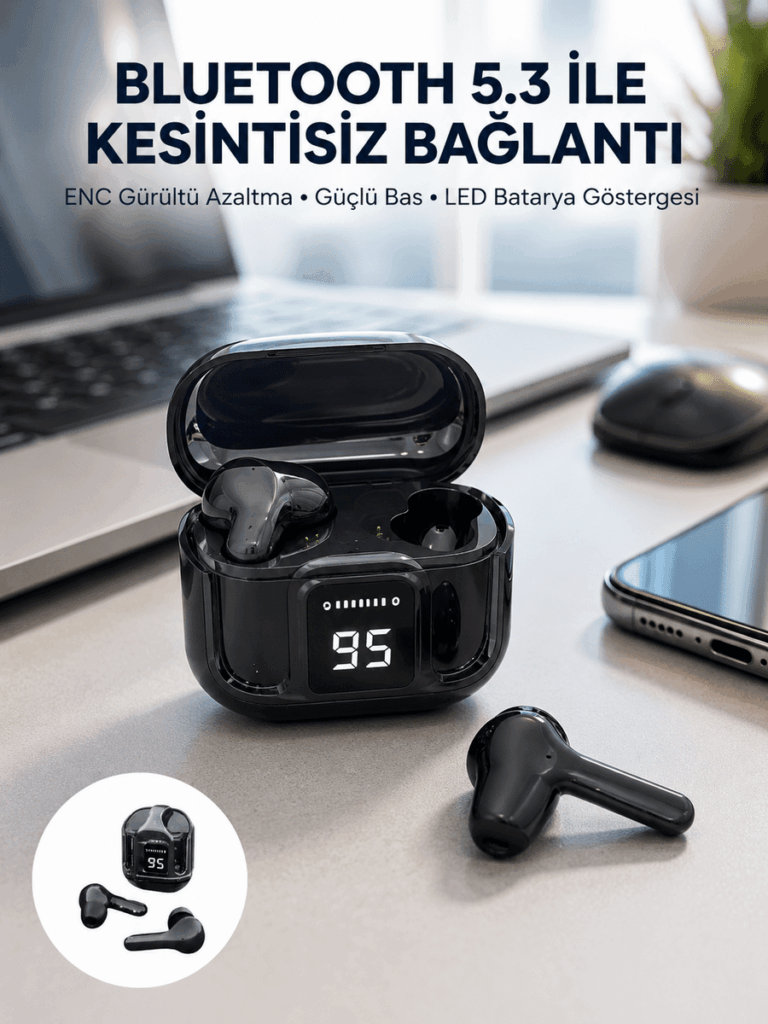 Yeni Nesil Ultrapods Pro Bluetooth Kulaklık Extra Bass Yüksek Mikrofon Kalitesi