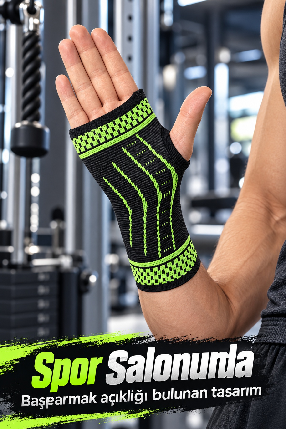 Fitness ve Antrenman İçin Avuç İçi Destekli Sporcu Bilekliği