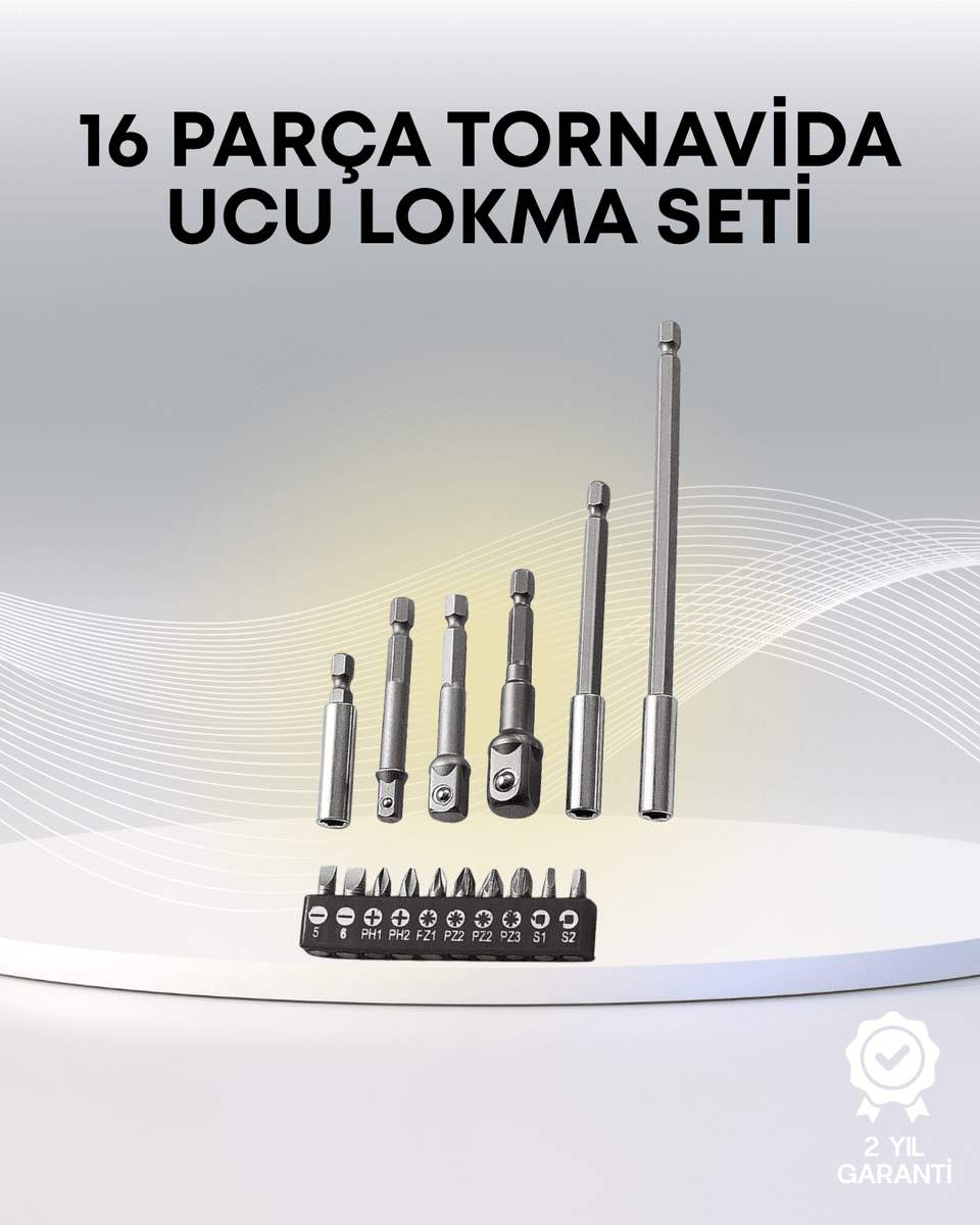 Metal Gövdeli 16lı Bits Seti Çok Fonksiyonlu Tamir Aleti