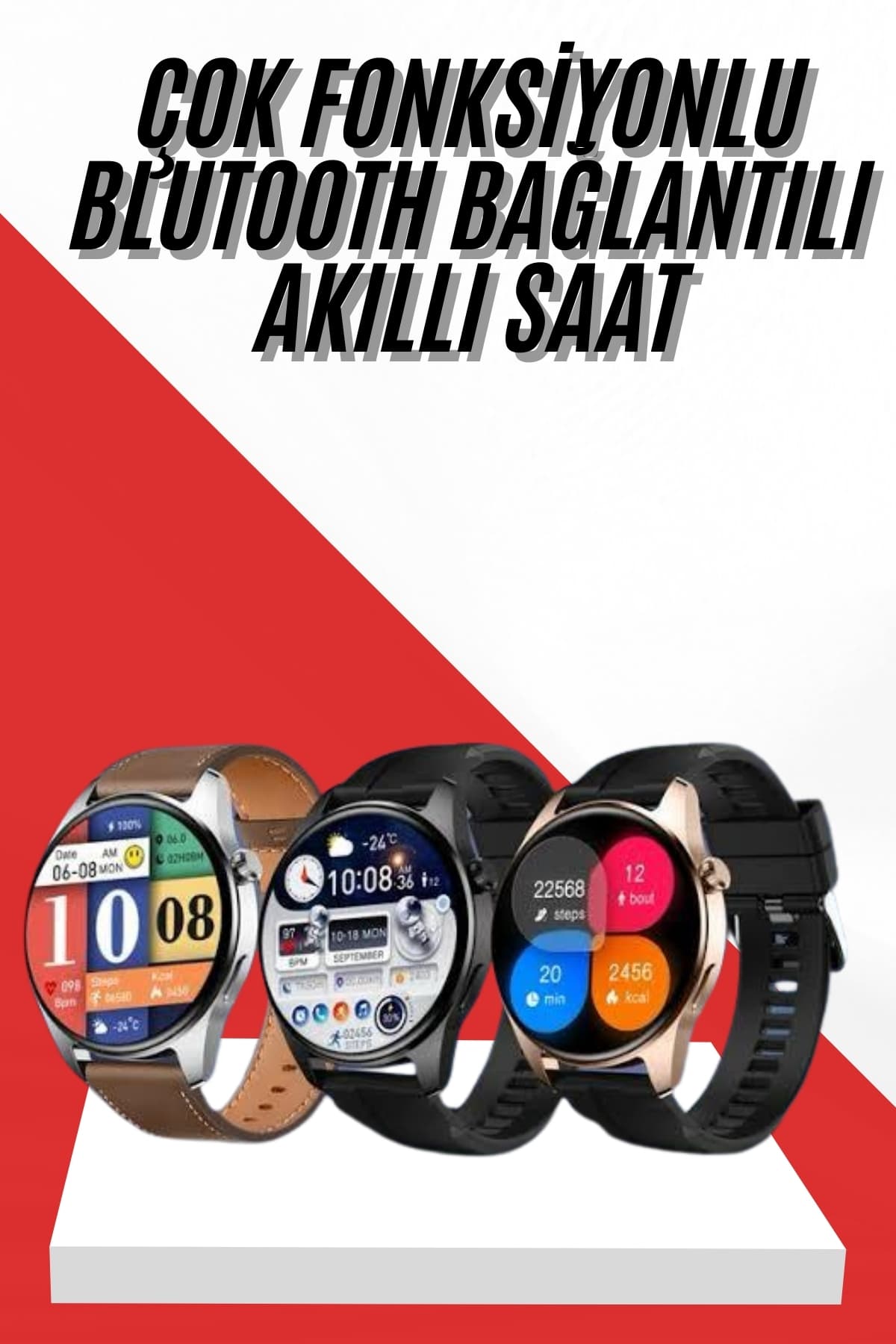 Akıllı Saat 1.5 Inç Amoled Ekran Çift Kordonlu GPS NFC Uyumlu