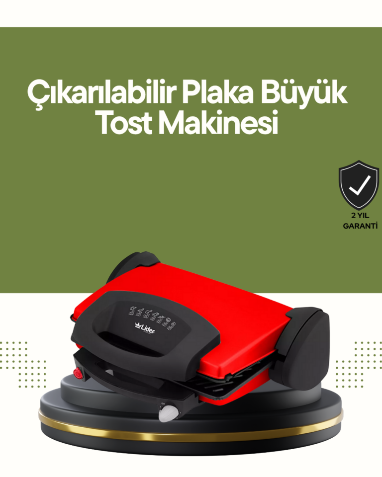 Profesyonel 2000W Tost Makinesi – Ayarlanabilir Termostat ve Çıkarılabilir Plaka