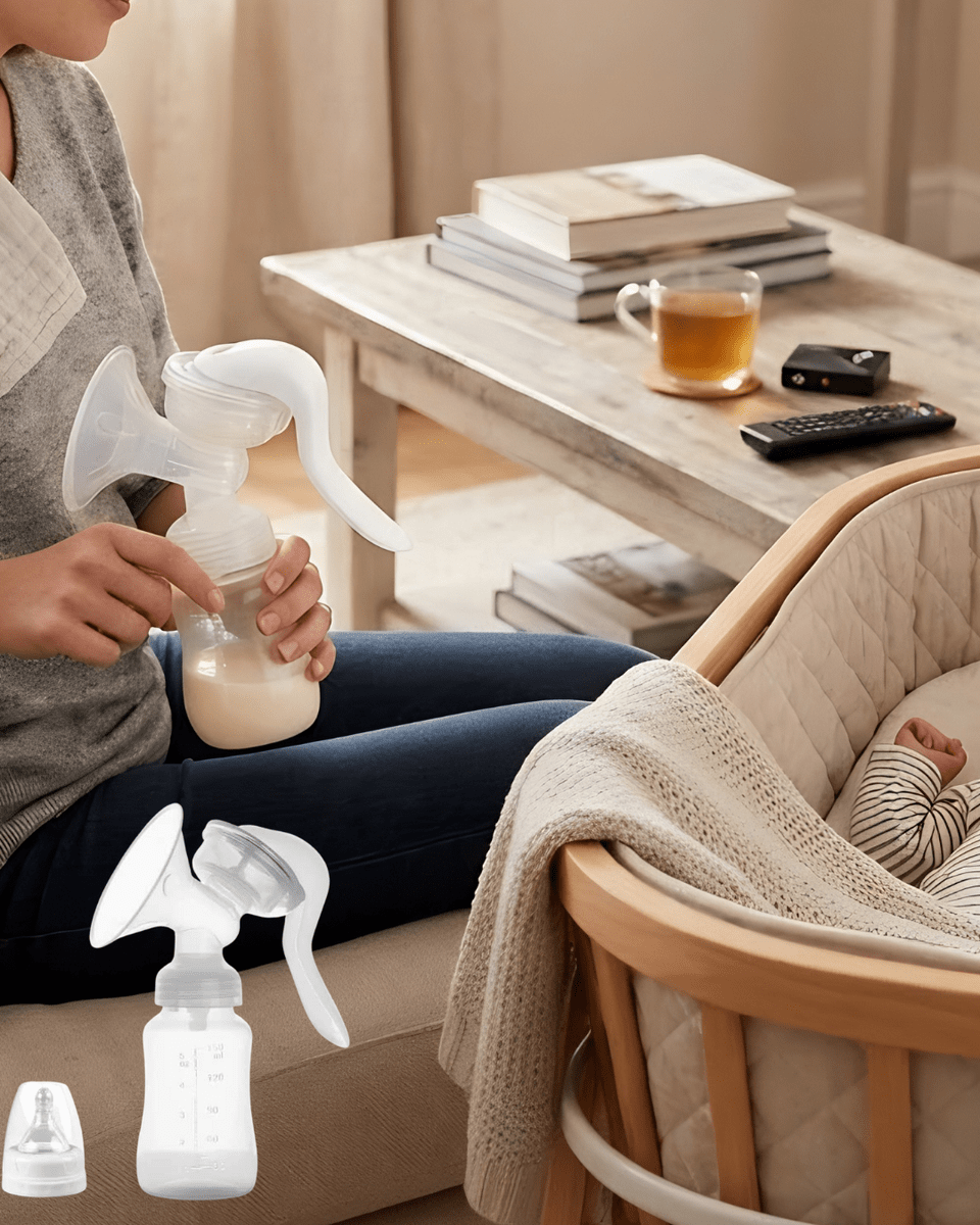 Taşınabilir Manuel Göğüs Pompası Ayarlanabilir Vakumlu 180 ML Şişeli