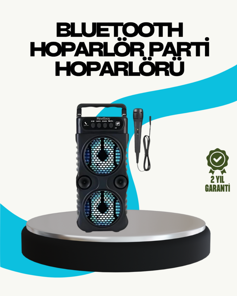 LED Işıklı Kablosuz Hoparlör – Bluetooth, FM Radyolu, Taşınabilir Şarjlı