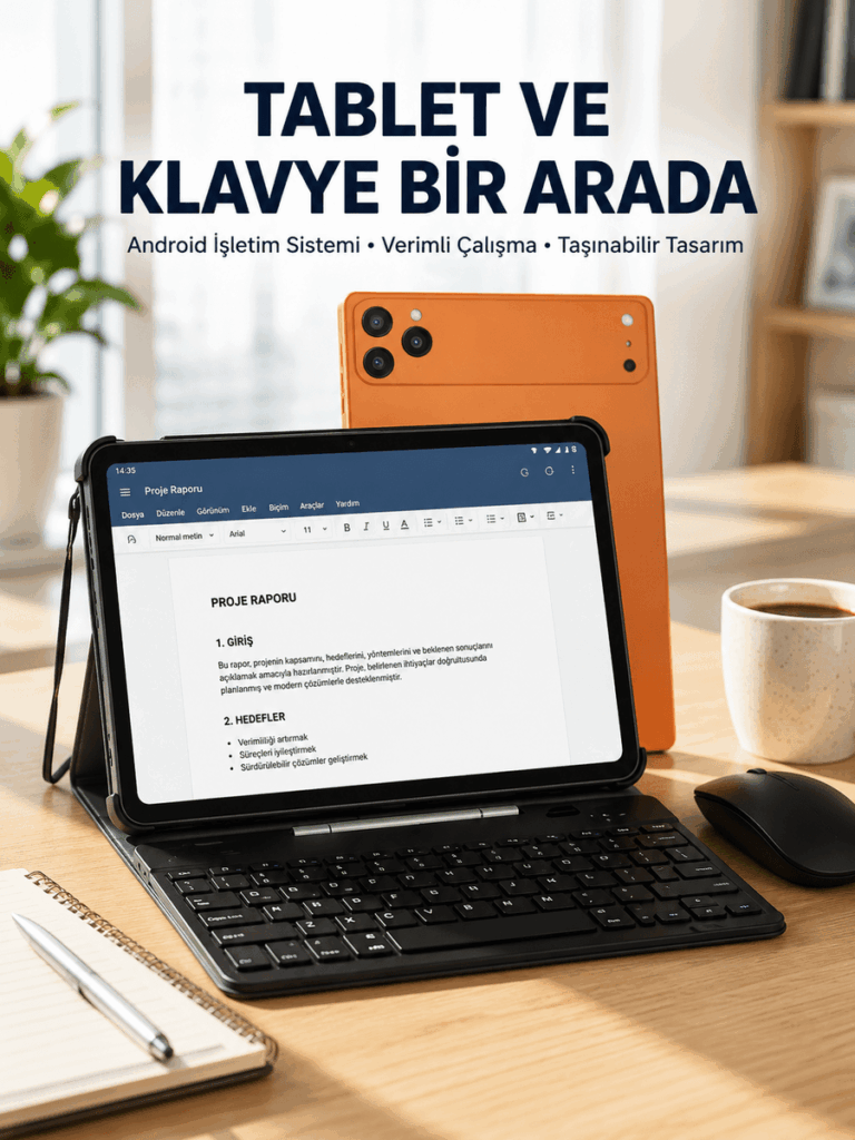 Android Tablet Klavye Kılıflı Dokunmatik Ekran Günlük ve Profesyonel Kullanım