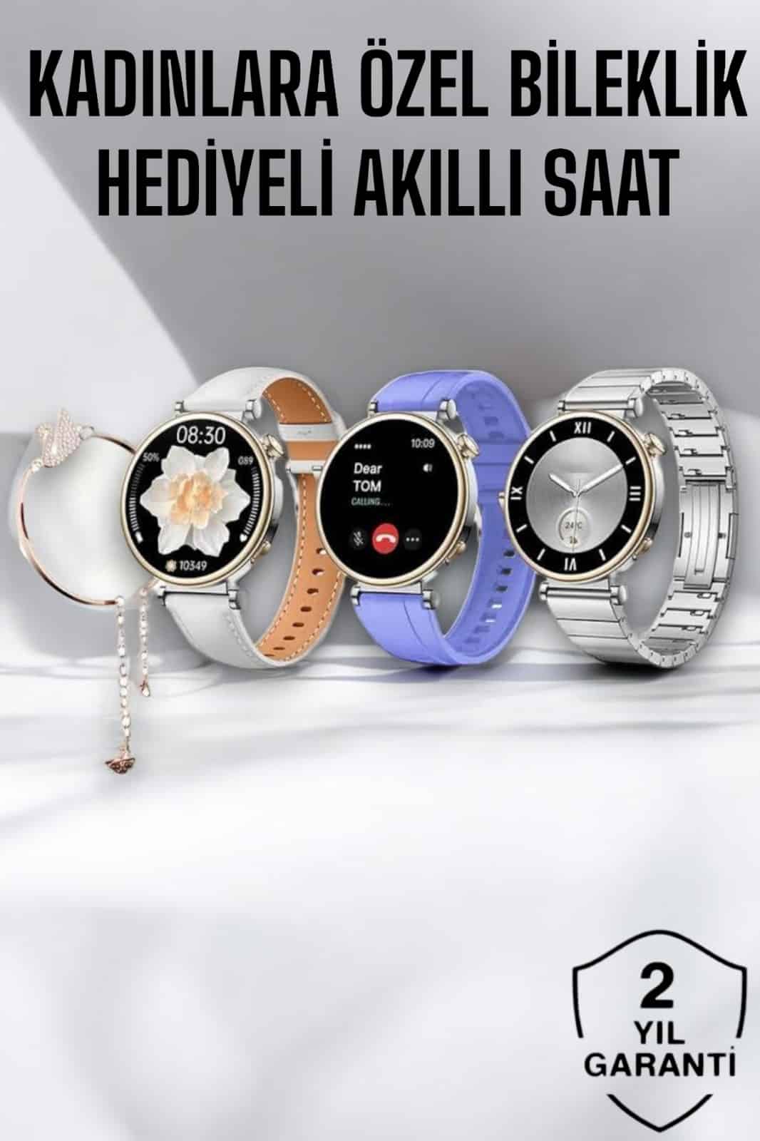 Akıllı Saat Bileklik Hediyeli Arama Cevaplayan Bluetooth Bağlantılı