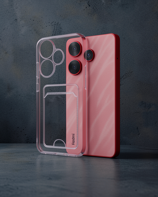 Xiaomi Redmi 13 4g Kılıf Kart Şeffaf Silikon - Şeffaf