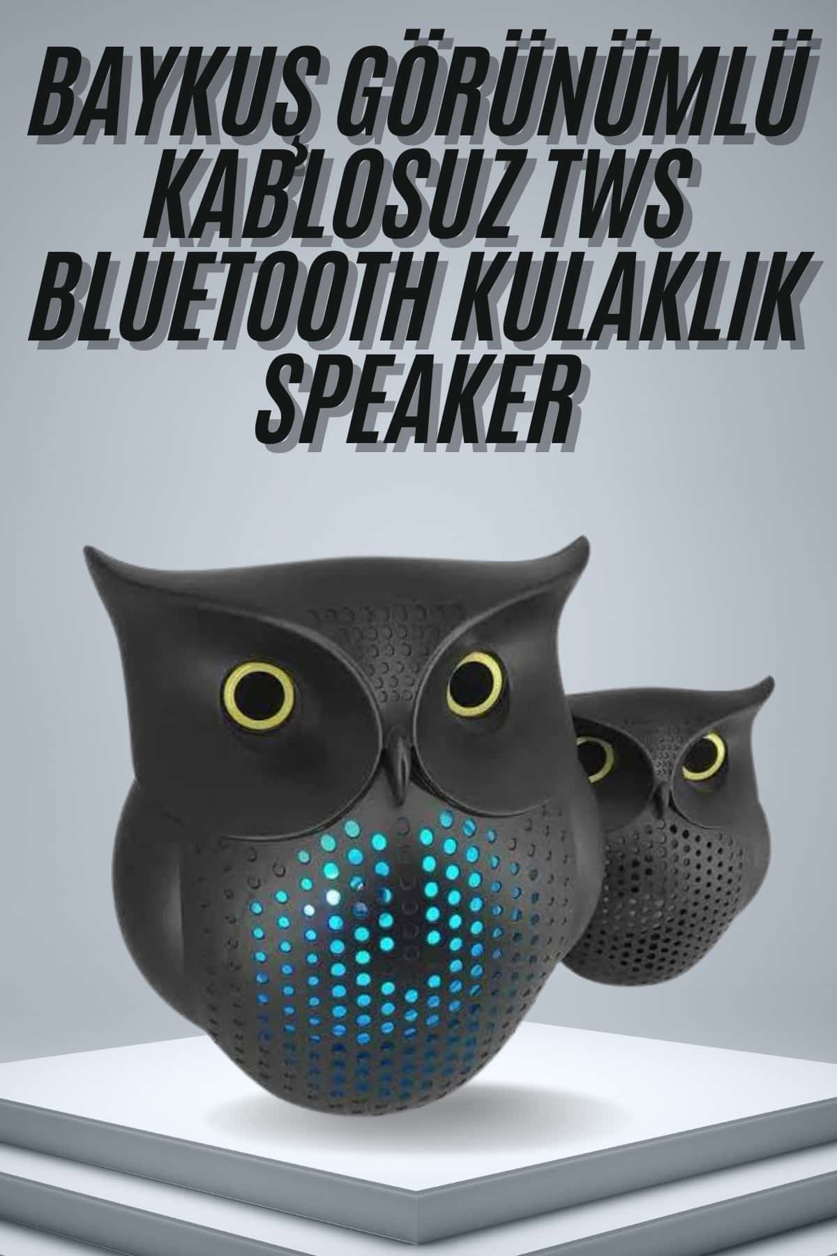 TWS Bluetooth Hoparlör Baykuş Tasarımlı Taşınabilir RGB Işıklı Uzun Pil Ömrü
