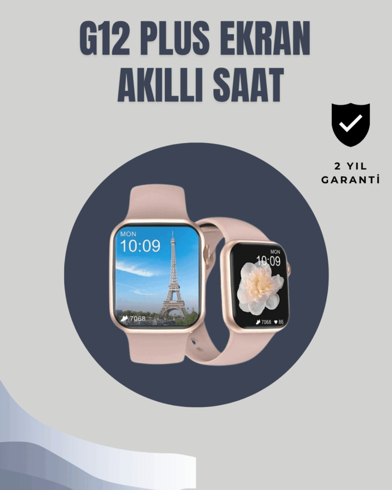 Su Geçirmez Akıllı Saat – 300 mAh Batarya, Sesli Arama, Uyku & Adım Takibi