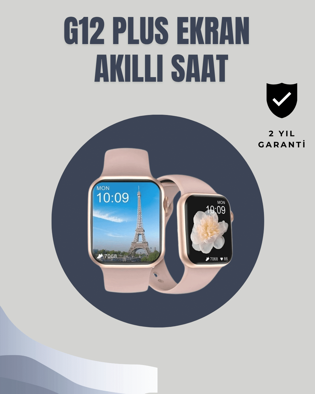 Su Geçirmez Akıllı Saat – 300 mAh Batarya, Sesli Arama, Uyku & Adım Takibi